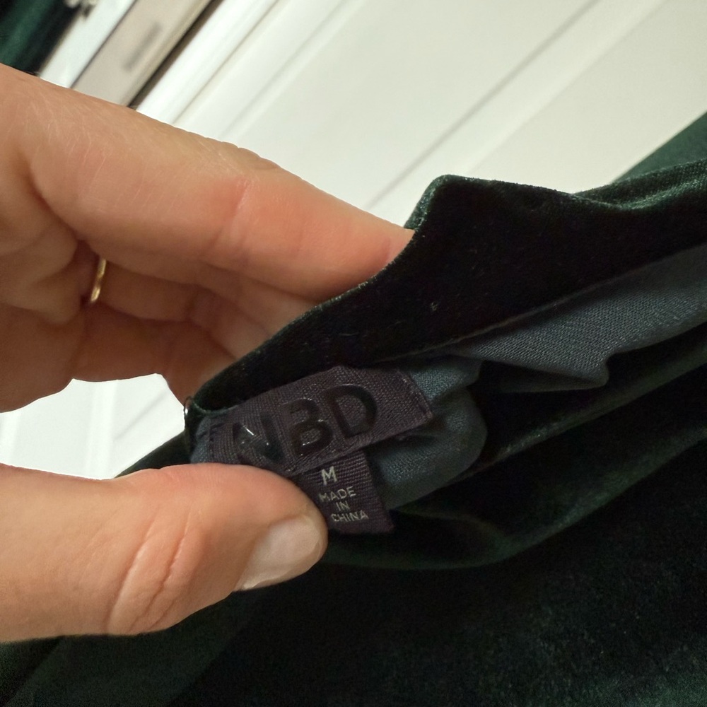 NBD Dark Green Velvet Dress - Picture 7 of 8